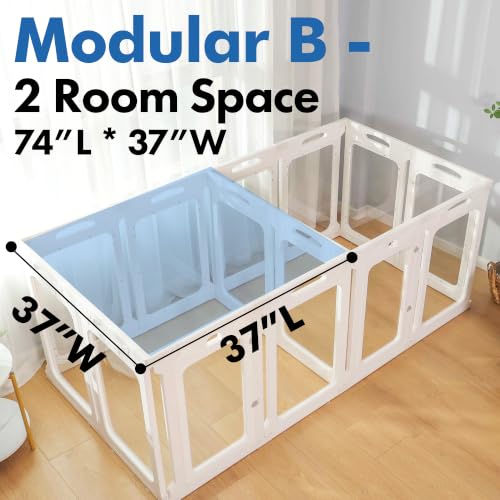 Clear Acrylic Dog Playpen Indoor (White / 24" Height)