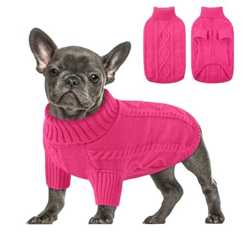 Small Dog Sweater for Small Dogs Girl (Small / Fuchsia)