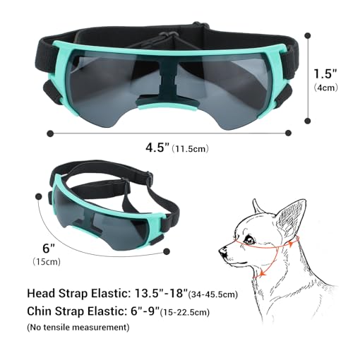 Dog Goggles for Small Dog Doggy Goggles with Adjustable Straps Anti (Blue / Small)