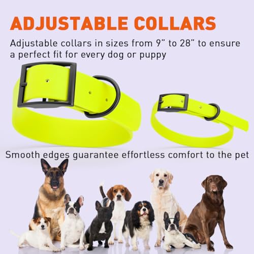 Biothane Waterproof Dog Collar Strong Coated Nylon Webbing with Black Hardware Odor