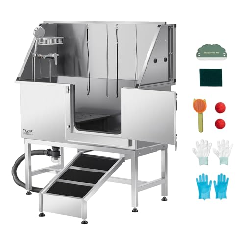 Stainless Steel Dog Washing Station (Right RAMP / 50 inch)