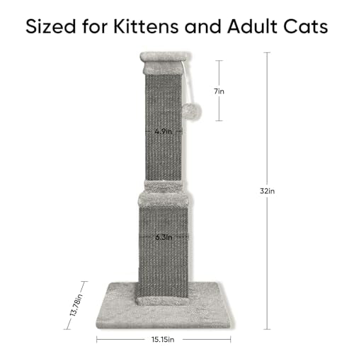 Cat Scratching Post for Indoor Cats (Full Gray)