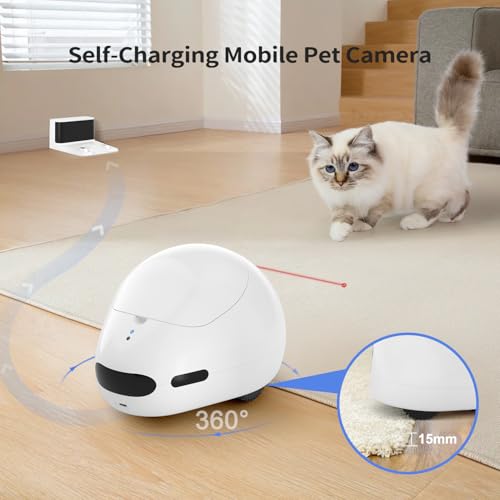 Pet Camera Robot with Treat Dispenser & Laser (White)