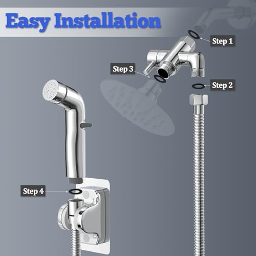 Dog Shower Sprayer Attachment (Shower Diverter with Elbow Outlet Design / Polished Chrome)