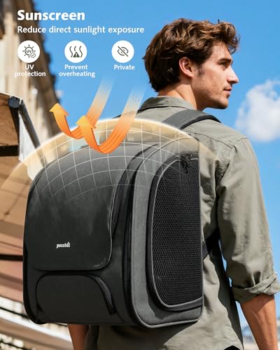 Cat Backpack Carrier (Gray(Expandable) / 12.6"L x 10.2"W x 16.5"H)
