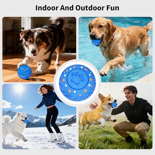 Interactive Smart Moving Dog Ball Toy (Blue / Medium)