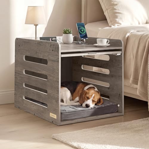 Modern Dog Crate Furniture (22.8"L x 29.9"W x 22.8"H / Heather Greige)