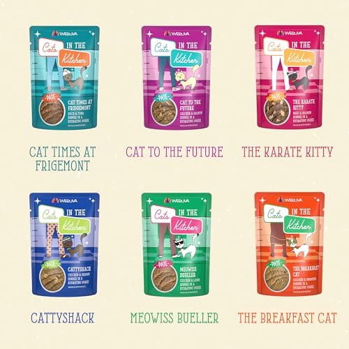 Cats in the Kitchen Slide N' Serve The Brat Pack Variety Cat Food Pouches 3 Ounce (3 Ounce (Pack of 12))