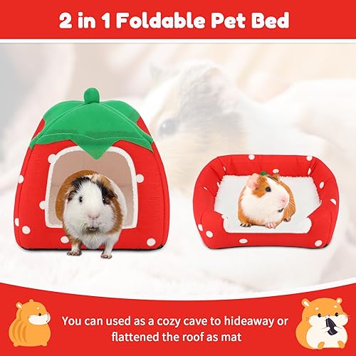 Guinea Pig Bed Hideout (Strawberry Red)