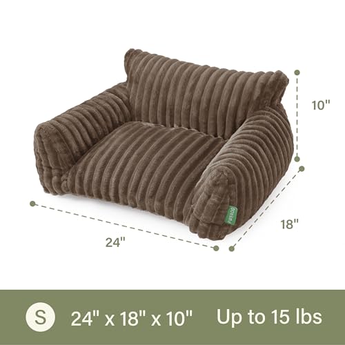 Cute Couch Bed for Pets (24.0"L x 18.0"W x 10.0"Th / Brown)