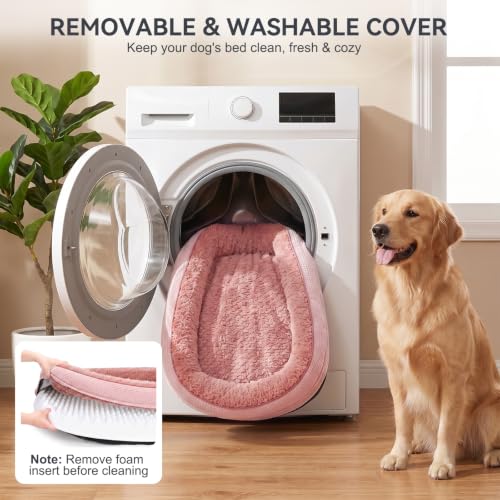 Orthopedic Dog Bed for Large Dogs (Pink / 35"l X 25"w X 7.0"th)