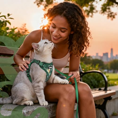 Cat Harness and Leash Set (Xxs / Rainforest Green)