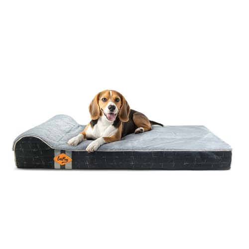 Orthopedic Dog Bed (40.0"L x 25.0"W x 5.5"Th / Black Grid Grey)