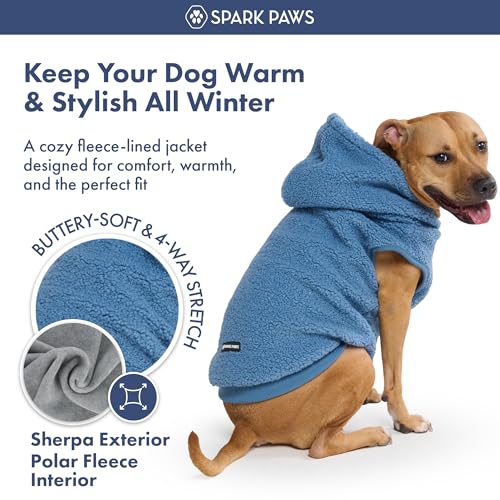 Sherpa Fleece Dog Jacket (Blue / 3XL)