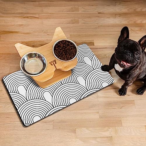 Dog Food Mats for Floors Absorbent (S(12"×20") / 01-White)
