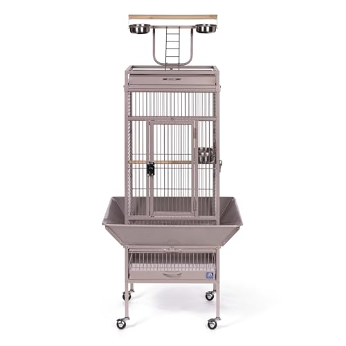 Prevue Pet Playtop Bird Cage Rolling Stand Seed Guards (Blush Finish / 18.0"L x 18.0"W x 57.0"H)