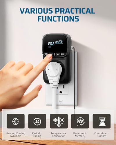 Temperature Controller Outlet 15A Thermostat Plug