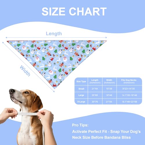 Christmas Dog Bandana for Small Dogs (Christmas - Red&Blue / Small)
