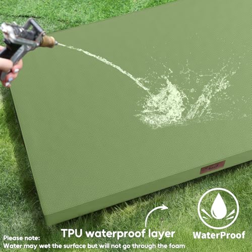 Large Waterproof Orthopedic Dog Bed with Egg Crate Foam (Light Green / 41.0"L x 27.0"W x 3.5"Th)