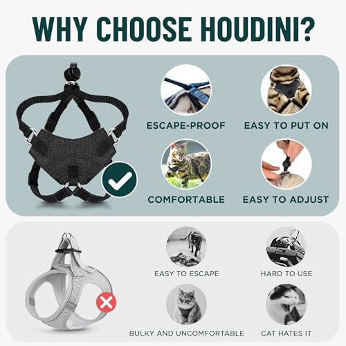 Houdini™ Escape Proof Kitten Harness + Leash (Multicolor / S)