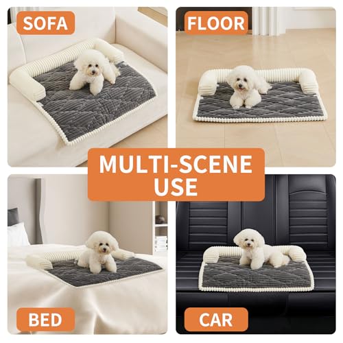 Dog Couch Bed for Medium Dogs (Grey / Medium(33.46"L X 30.7"W X 5.5"Th))