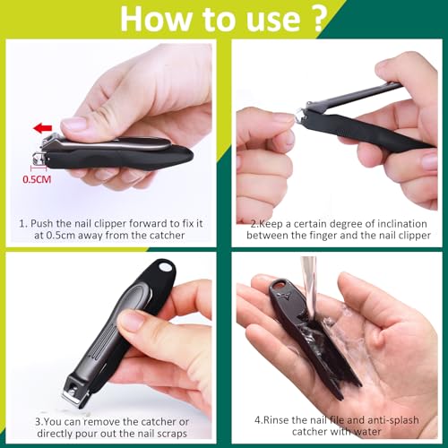 Nail Clippers with No Splash Storage Box (1 Count (Pack of 1))