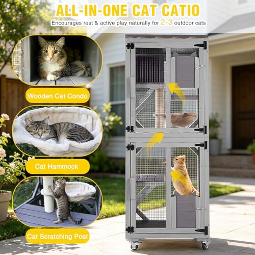 Catio Outdoor Cat Enclosure with Wheels