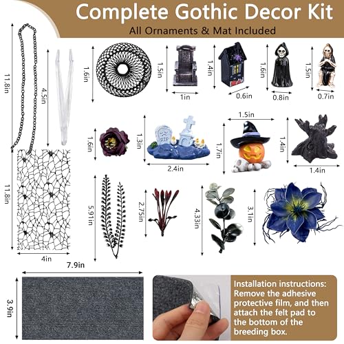 Acrylic Jumping Spider Enclosure Kit 16PCS with Decor (Black-Forest style)