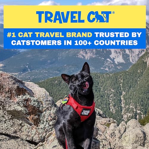 Travel Cat Harness and Leash Set (Large / Red)
