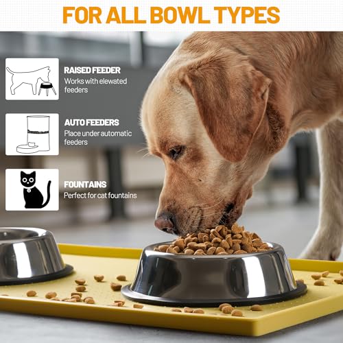 Dog Feeding Mat (Yellow / 19"l X 12"w)