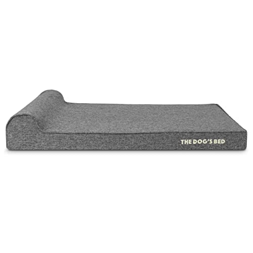 The Dog’s Bed Orthopedic Memory Foam Dog Bed with Headrest XL (Grey Linen / XL (46"L x 28"W x 4"Th))