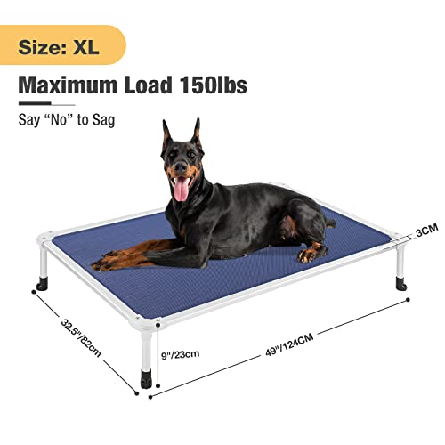 Chew Proof Elevated Dog Bed (Blue / 49.0"L x 33.0"W x 9.0"Th)