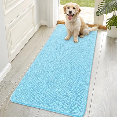 Dog Door Mat for Muddy Paws 70x35 (Blue / 70" X 35")