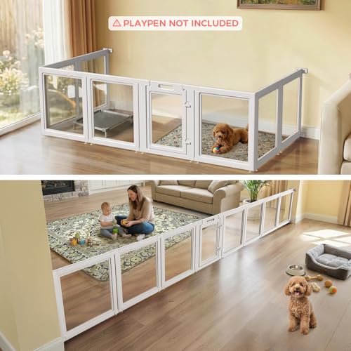 Fence-to-Wall Anchors for AuraSpace Acrylic Indoor Dog Playpen (White / 24"H)