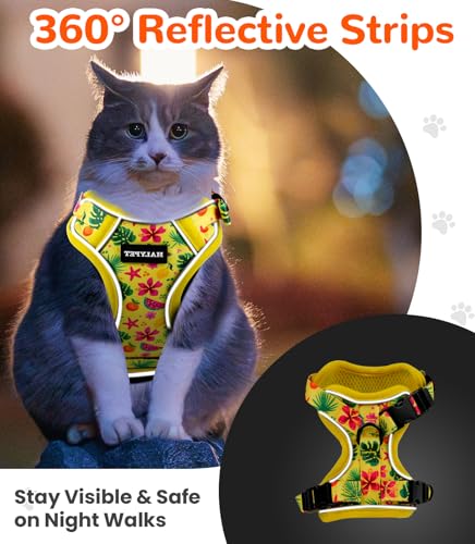 Cat Harness and Leash Set (H604 Pro Bright Yellow / X-Small (4-6lb))