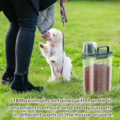 Small Dog Cat Food Storage Containers 2 Pack (Dark Green -2Pcs 3Qt)