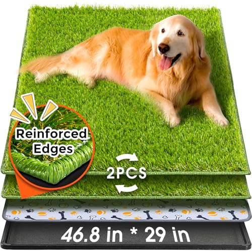 Dog Grass Pad with Tray Large (Black / 46.8 x 29")