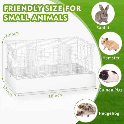 1 Pack 3 Hole Folding Rabbit Transport Cage (White / 18.9"L x 16.9"W x 3.9"H)