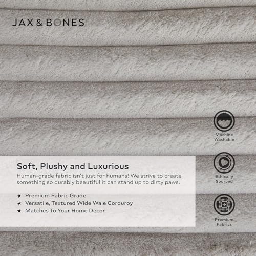 Napper Grey Corduroy Dog Bed w (Large / Luna Grey)