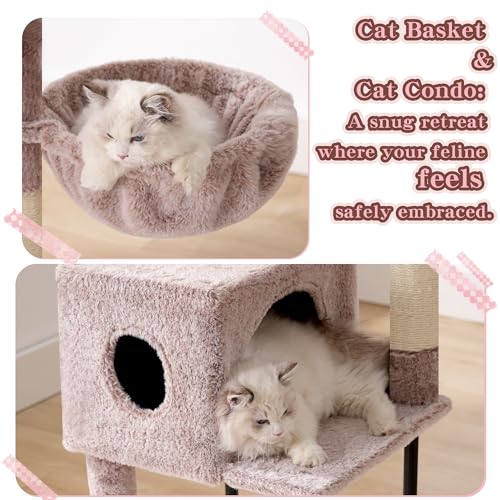 Cat Tree with Toy (Rosy Brown / 49.2 inch)