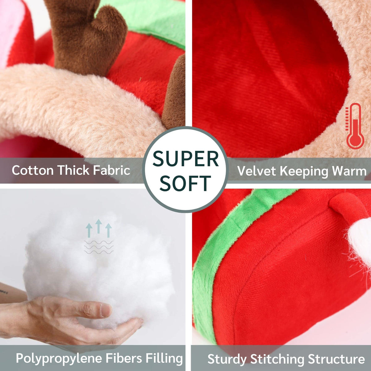 Small Pet Gerbil Hedgehog Guinea Pig Bed Accessories Cage Toys Bearded Dragon House Hamster Supplies Habitat Ferret Rat for Christmas (XL / 5-Reindeer)