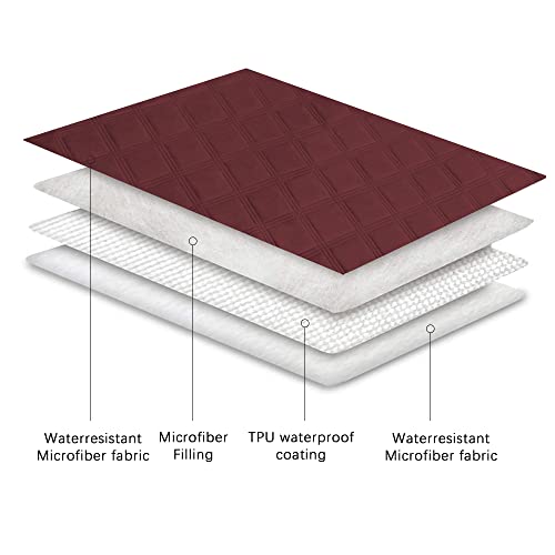 Waterproof Dog Bed Cover Pet Blanket with Anti (82x102 Inch (Pack of 1) / Burgundy)
