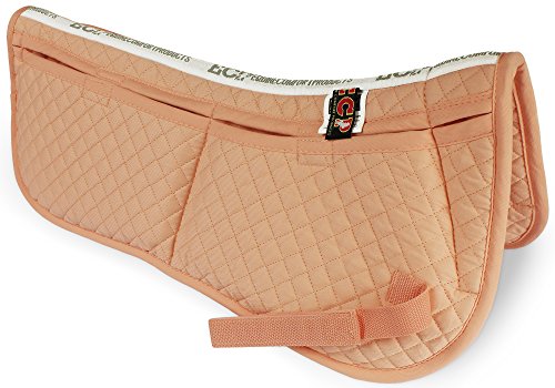 Adjustable Shock Absorbing Memory Foam Half Saddle Pad (Pale Peach)