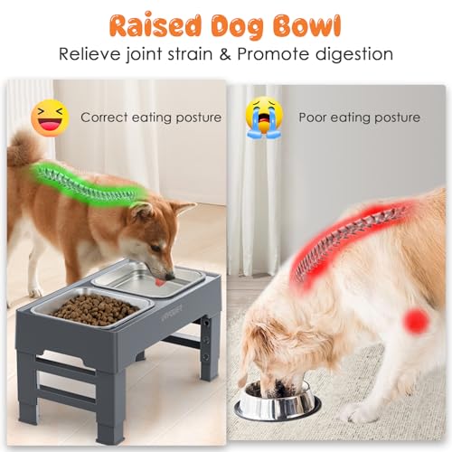 Raised Dog Bowls 4 Height Adjustable Elevated Bowl Stand