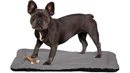 Tough Ripstop Dog Crate Pad (Small (29" L x 18" W) / Light Gray Velvet)