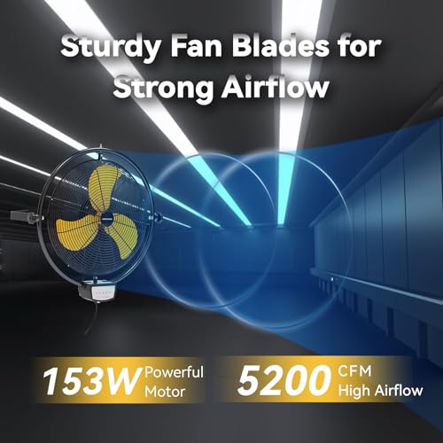 2PCS 20 Inch Wall Metal Fan Pro Remote Control (Yellow / 20 Inch (Remote) x 2)
