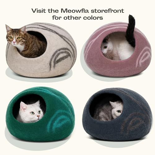 Cat Cave Merino Wool Bed for Indoor Cats (Snow Leopard / Large)