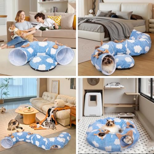 Cat Tunnel Bed (Sky Blue)