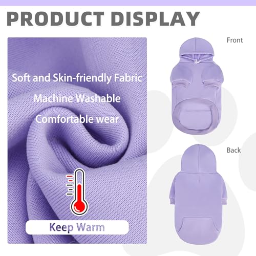 Dog Hoodie for Small Medium Dogs Cats (Lavender / X-Small)