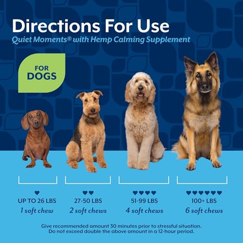 Quiet Moments Calming Plus Hemp Dog Supplement (180 Count (Soft Chews))